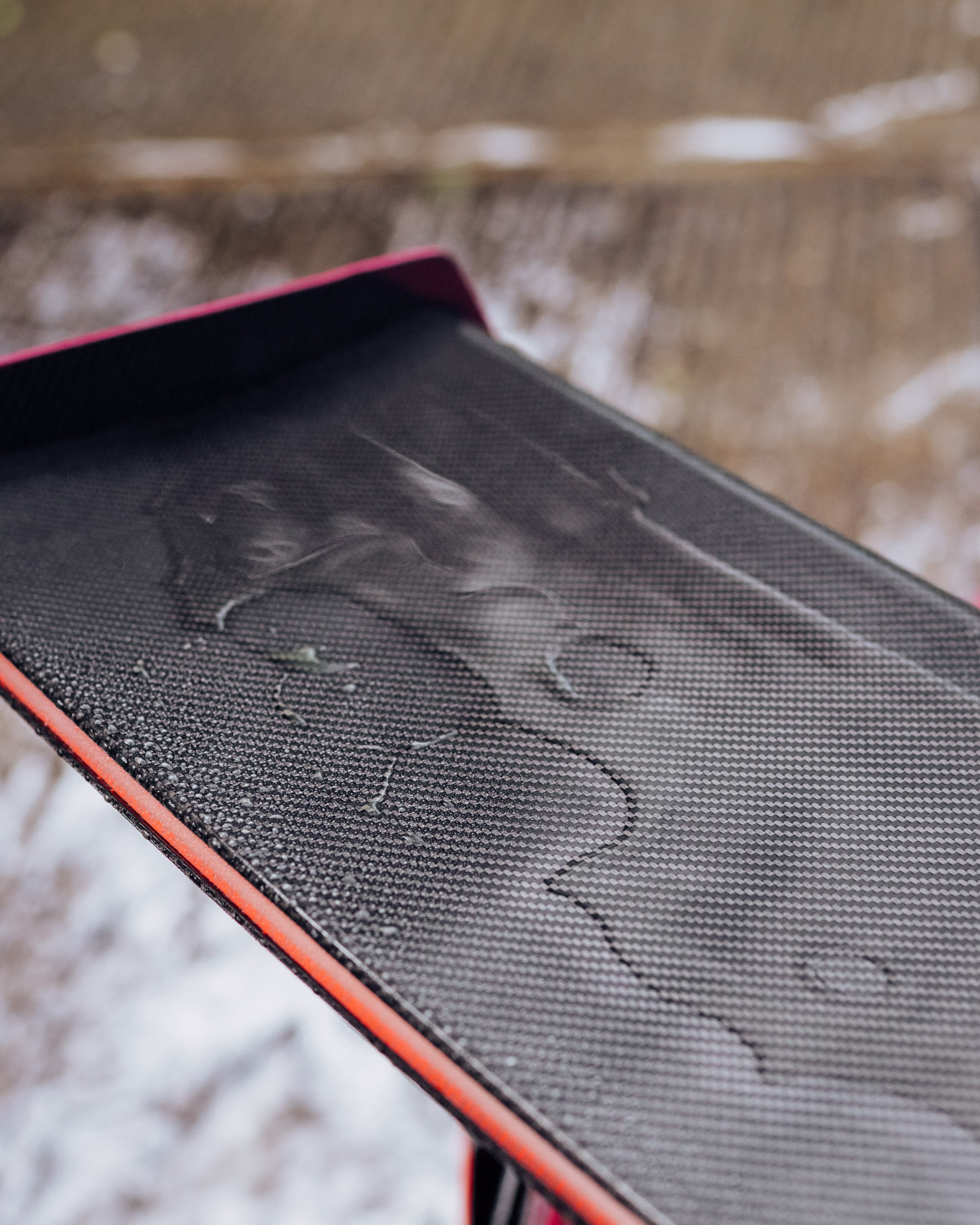 Cleaning car spoiler