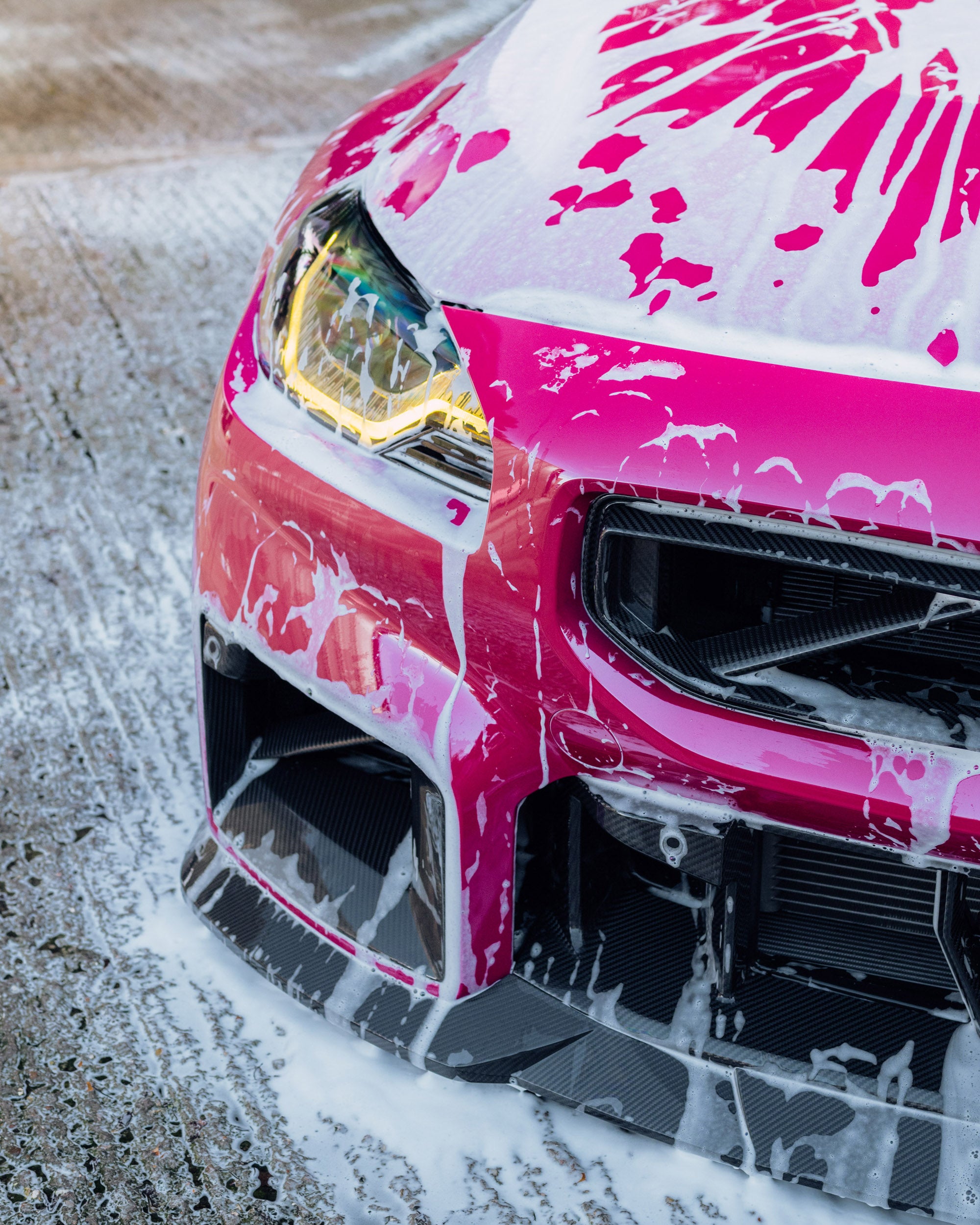 Close up BMW car detailing