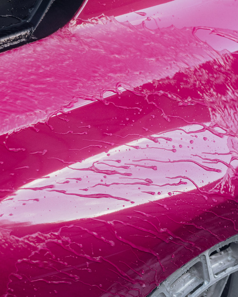 Up close photo of washing car
