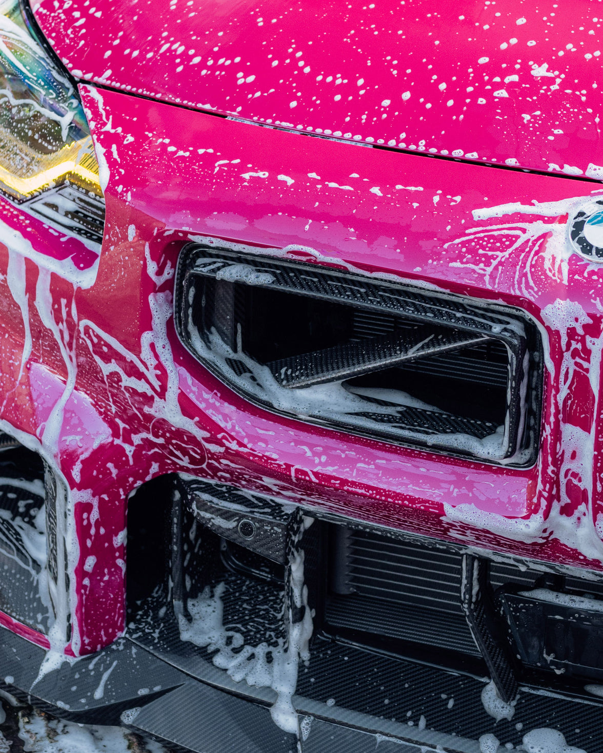 Close up BMW car wash