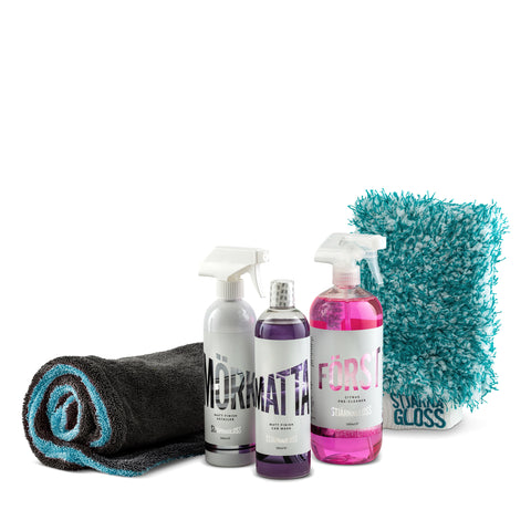 Matt Wash Kit - citrus pre-wash, matt shampoo, matt detailer, wash mitt and drying towel HS 3405300000