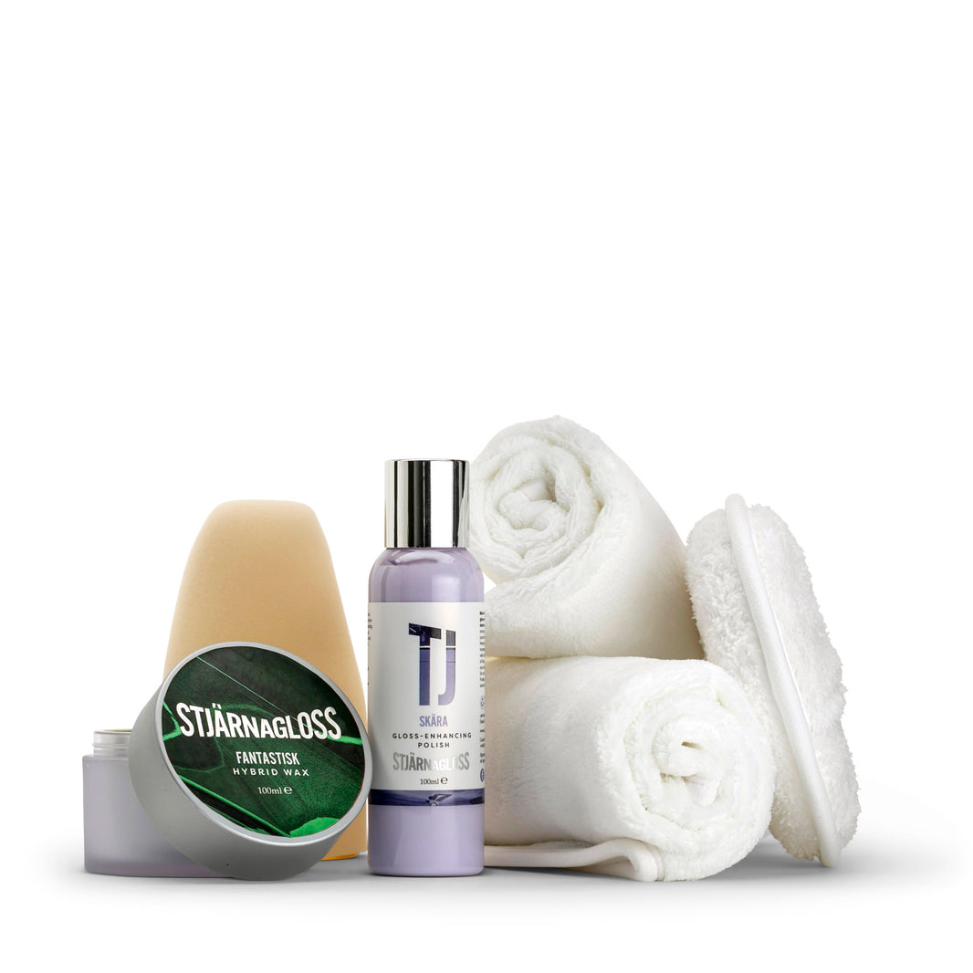 Polish and Wax Kit - polish, wax, applicators and buffing cloths - Stjarnagloss