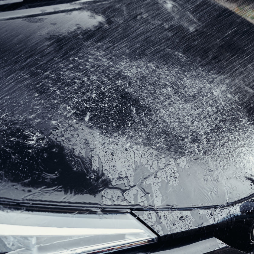 cleaning black car